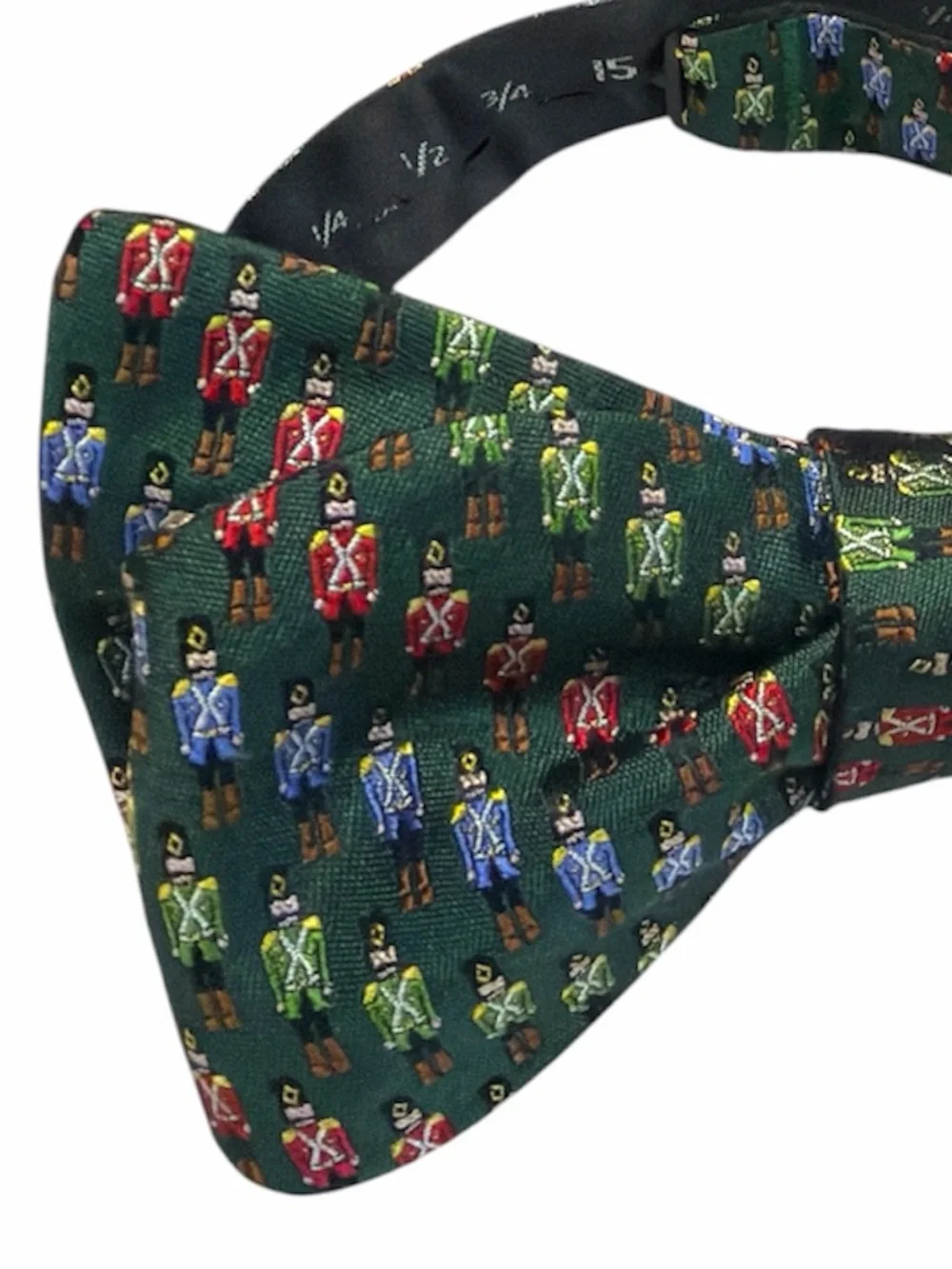 Daniel Cremieux Green Silk Toy Soldier Print Novelty Self Tie Bow Tie
